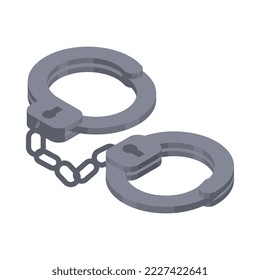 Law justice isometric composition with isolated image of court trial element on blank background vector illustration