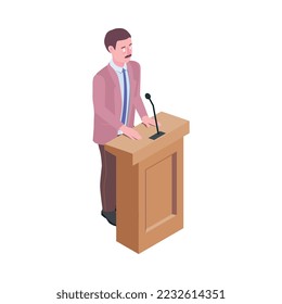 Composición isométrica de la justicia de ley con imagen aislada de juicio judicial en ilustración vectorial de fondo en blanco