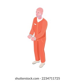 Law justice isometric composition with isolated court trial image on blank background vector illustration