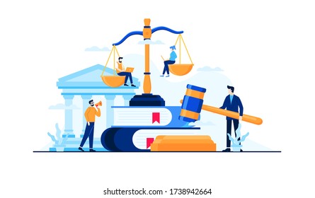 law and justice knowledge vector illustration concept template background can be use for presentation web banner UI UX landing page
