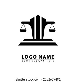 law and justice logo icon vector. simple elegant flat illustration style. good for justice, law, legal, lawyer, business, etc.