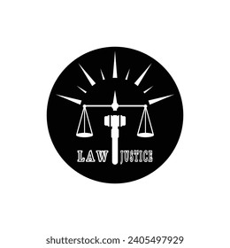 Ilustración de vectores del logotipo de la ley y la justicia
