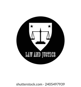 Law And Justice logo vector template illustration