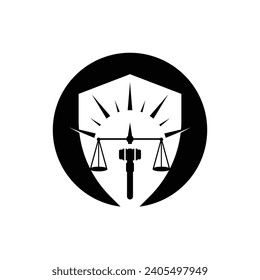Law And Justice logo vector template illustration