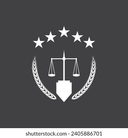 Ilustración de vectores del logotipo de la ley y la justicia