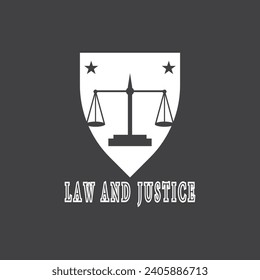 Ilustración de vectores del logotipo de la ley y la justicia