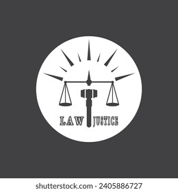 Law And Justice logo vector template illustration