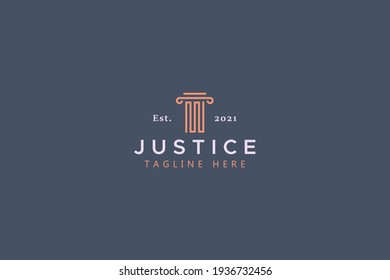 Law And Justice Pillar Shape Abstract Logo.