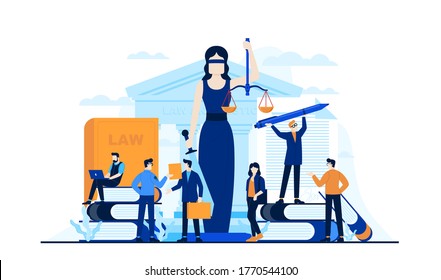 law and justice study and reporting news vector illustration concept template background can be use for presentation web banner UI UX landing page
