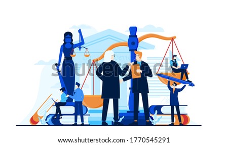 law and justice study and reporting news vector illustration concept template background can be use for presentation web banner UI UX landing page