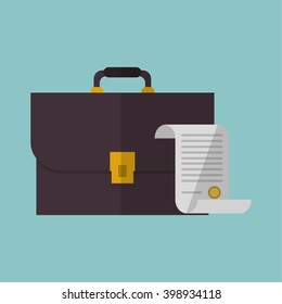 Law and Justice  suitcase icon design