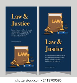 Law and justice template banner vertical. Premium banner template