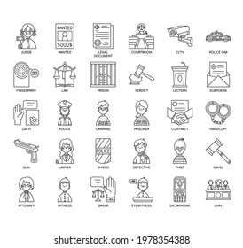 Law and Justice , Thin Line and Pixel Perfect Icons