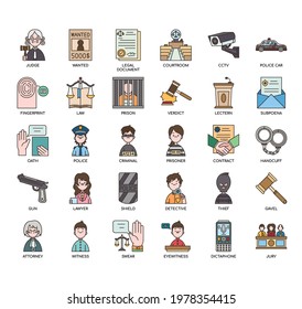 Law and Justice , Thin Line and Pixel Perfect Icons