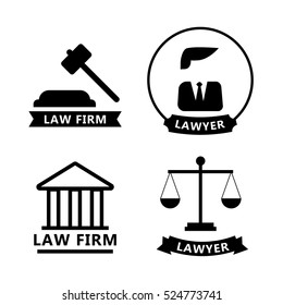 Law and justice thin line vector logo