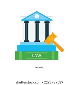Law Justice  Vector Flat Icons. Simple stock illustration stock