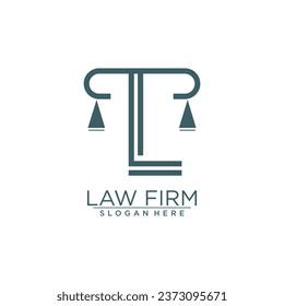 DISEÑO DE LOGOTIPO DE VECTOR DE LEY Y JUSTICIA CON IDEA MODERNA