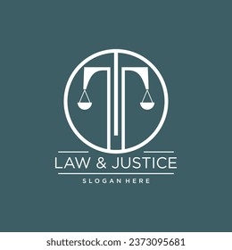 LAW AND JUSTICE VECTOR LOGO DESIGN WITH MODERN IDEA