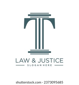 LAW AND JUSTICE VECTOR LOGO DESIGN WITH MODERN IDEA