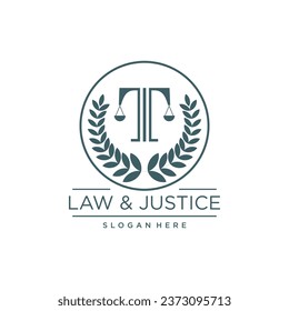 LAW AND JUSTICE VECTOR LOGO DESIGN WITH MODERN IDEA