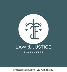 DISEÑO DE LOGOTIPO DE VECTOR DE LEY Y JUSTICIA CON CONCEPTO DE CARTA MODERNA
