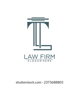 DISEÑO DE LOGOTIPO DE VECTOR DE LEY Y JUSTICIA CON CONCEPTO DE CARTA MODERNA