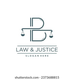 DISEÑO DE LOGOTIPO DE VECTOR DE LEY Y JUSTICIA CON CONCEPTO DE CARTA MODERNA
