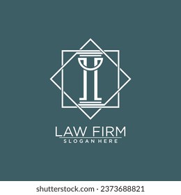 DISEÑO DE LOGOTIPO DE VECTOR DE LEY Y JUSTICIA CON CONCEPTO DE CARTA MODERNA