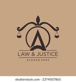 LAW AND JUSTICE VECTOR LOGO DESIGN WITH MODERN LETTER CONCEPT