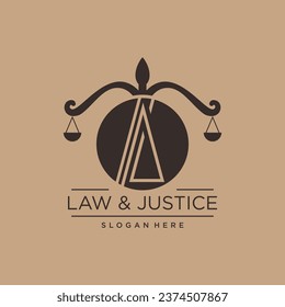 LAW AND JUSTICE VECTOR LOGO DESIGN WITH MODERN LETTER CONCEPT