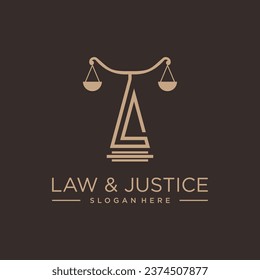 LAW AND JUSTICE VECTOR LOGO DESIGN WITH MODERN LETTER CONCEPT