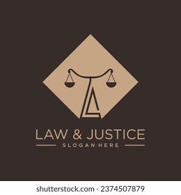 LAW AND JUSTICE VECTOR LOGO DESIGN WITH MODERN LETTER CONCEPT