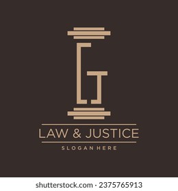 DISEÑO DE LOGOTIPO DE VECTOR DE LEY Y JUSTICIA CON CONCEPTO DE CARTA MODERNA