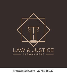 LAW and JUSTICE VECTOR LOGO DESIGN WITH MODERN LETTER CONCEPT
