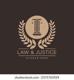 LAW and JUSTICE VECTOR LOGO DESIGN WITH MODERN LETTER CONCEPT