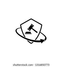 law, legal expenses insurance. Element of insurance in shield icon. Premium quality graphic design icon. Signs and symbols collection icon for websites, web design, mobile app