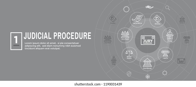 Law and Legal Icon Set - Judge, Jury, and Judicial icons