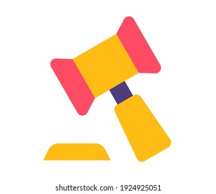 law legal judge single isolated icon with flat style