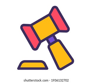 law legal judge single isolated icon with filled line style