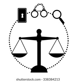 Law and legal justice graphic design, vector illustration eps10