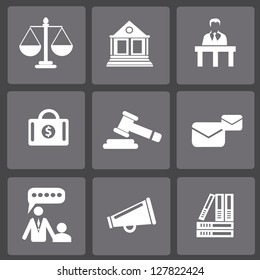 Law, legal and justice related symbols,vector