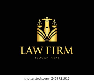 Law legal logo design vector template.