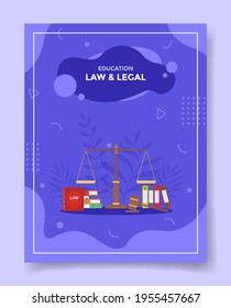 law and legal for template of banners, flyer, books cover, magazine with liquid shape flat style