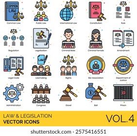 Law and Legislation Illustration vector icons