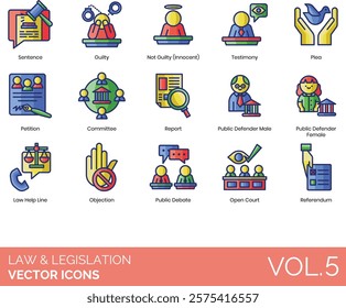 Law and Legislation Illustration vector icons
