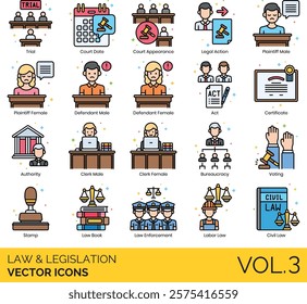 Law and Legislation Illustration vector icons