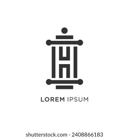 Law with letter H design logo vector illustration idea concept