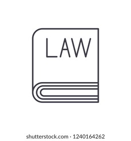 Law line icon concept. Law vector linear illustration, symbol, sign