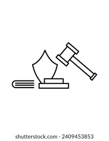 icono de línea de ley, icono de mejor línea vector.