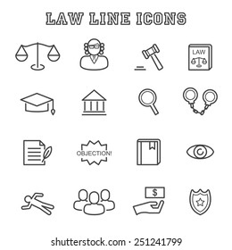 law line icons, mono vector symbols